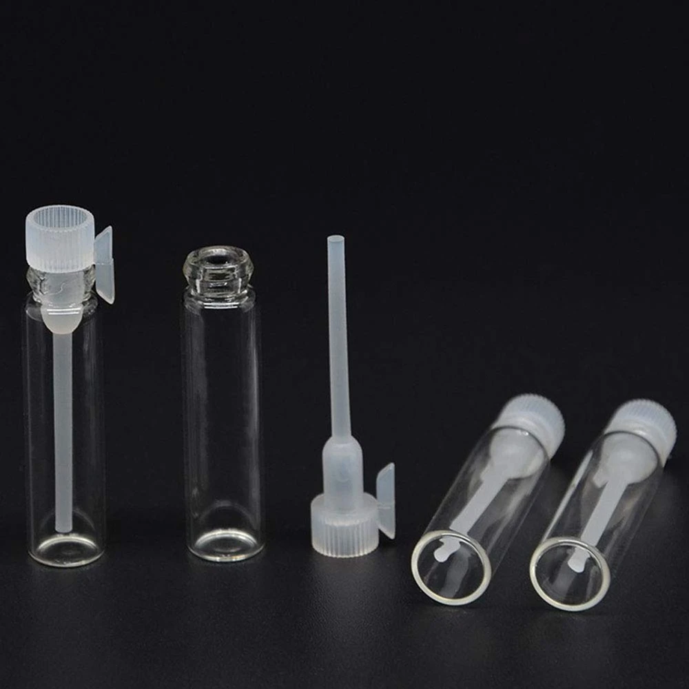 10/60Pcs 2ml Empty Mini Glass Perfume Small Sample Bottles With Rod Cap Laboratory Liquid Fragrance Test Tube Trial Bottle