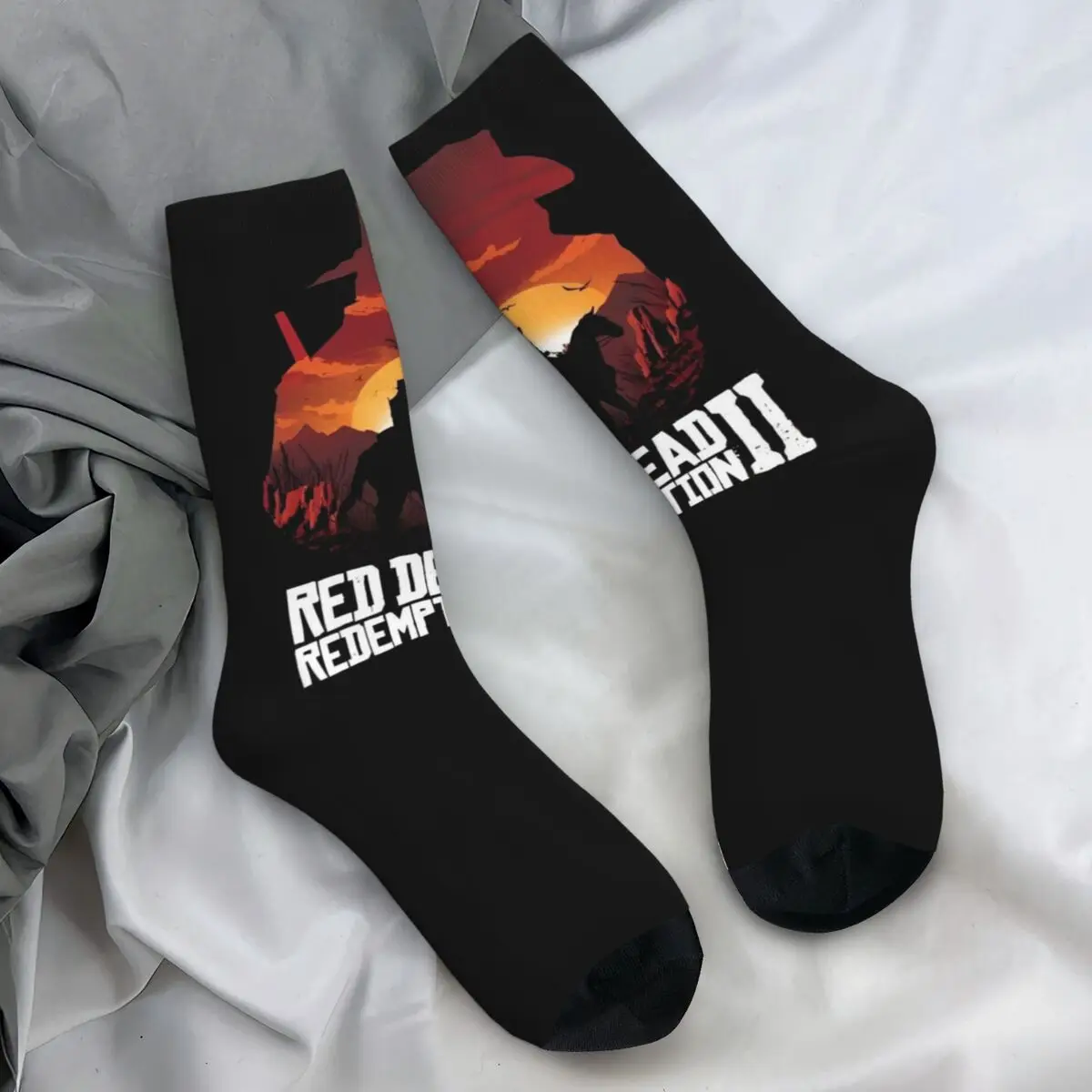 Men Socks Red Dead Redemption Western Adventure Game Stockings Winter Casual Medium Soft Socks Skateboard Anti Skid Socks