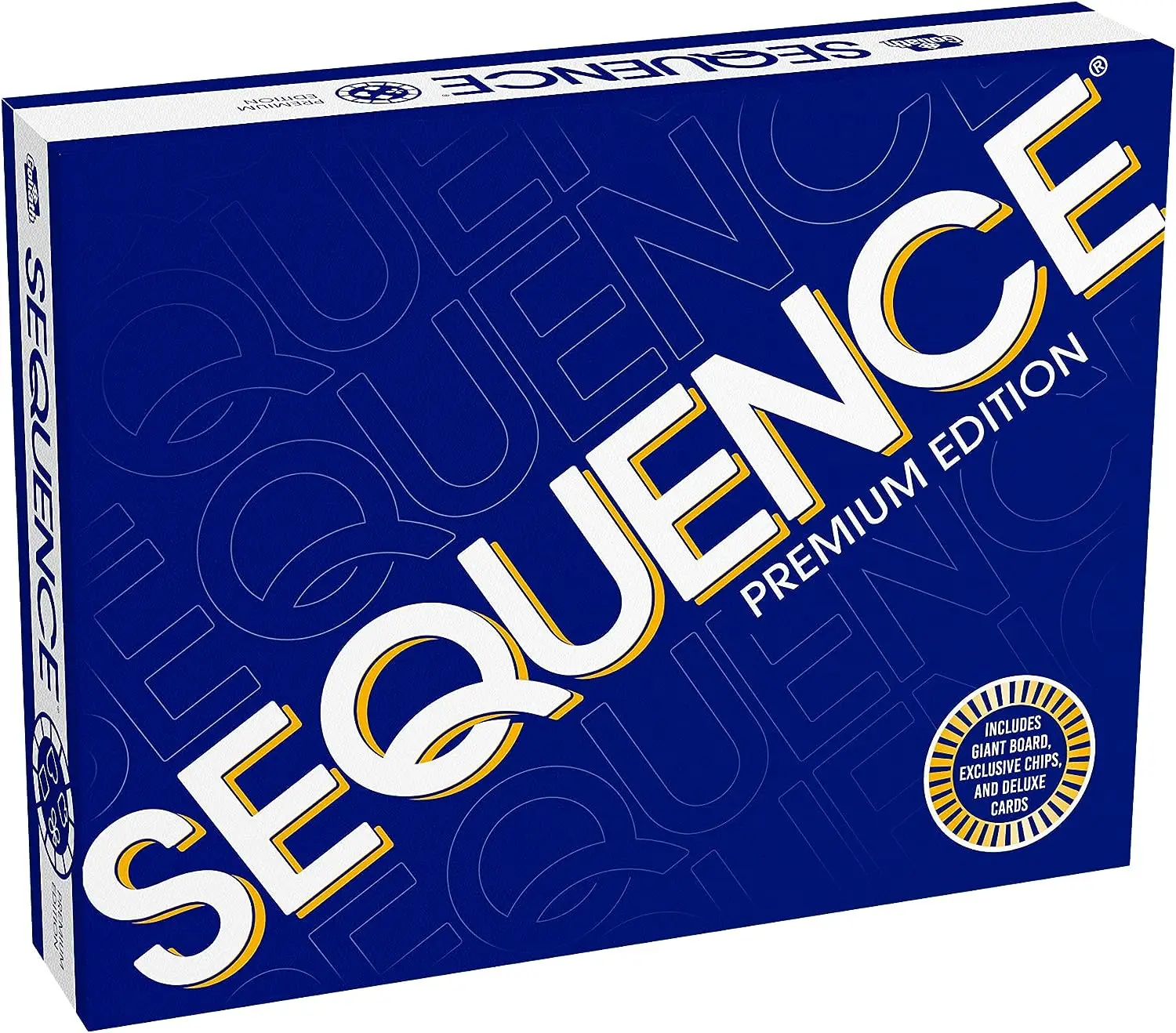 Sequence Premium Edition - Exquisite Set with Giant Plate (51.4 x 66.7 cm), Goliath Exclusive Chips and Luxury Card, Blue, Suita