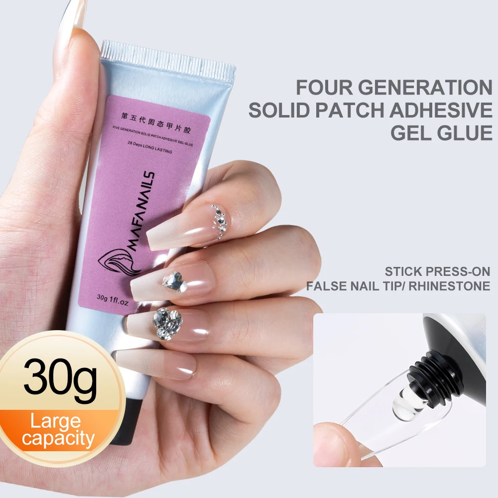 

30g Strong Soft Nail Tips Gel Glue Easy Stick Press On Nails Rhinestones Adhesive Glue Manicure Long Lasting SoakOff UV Gel Glue