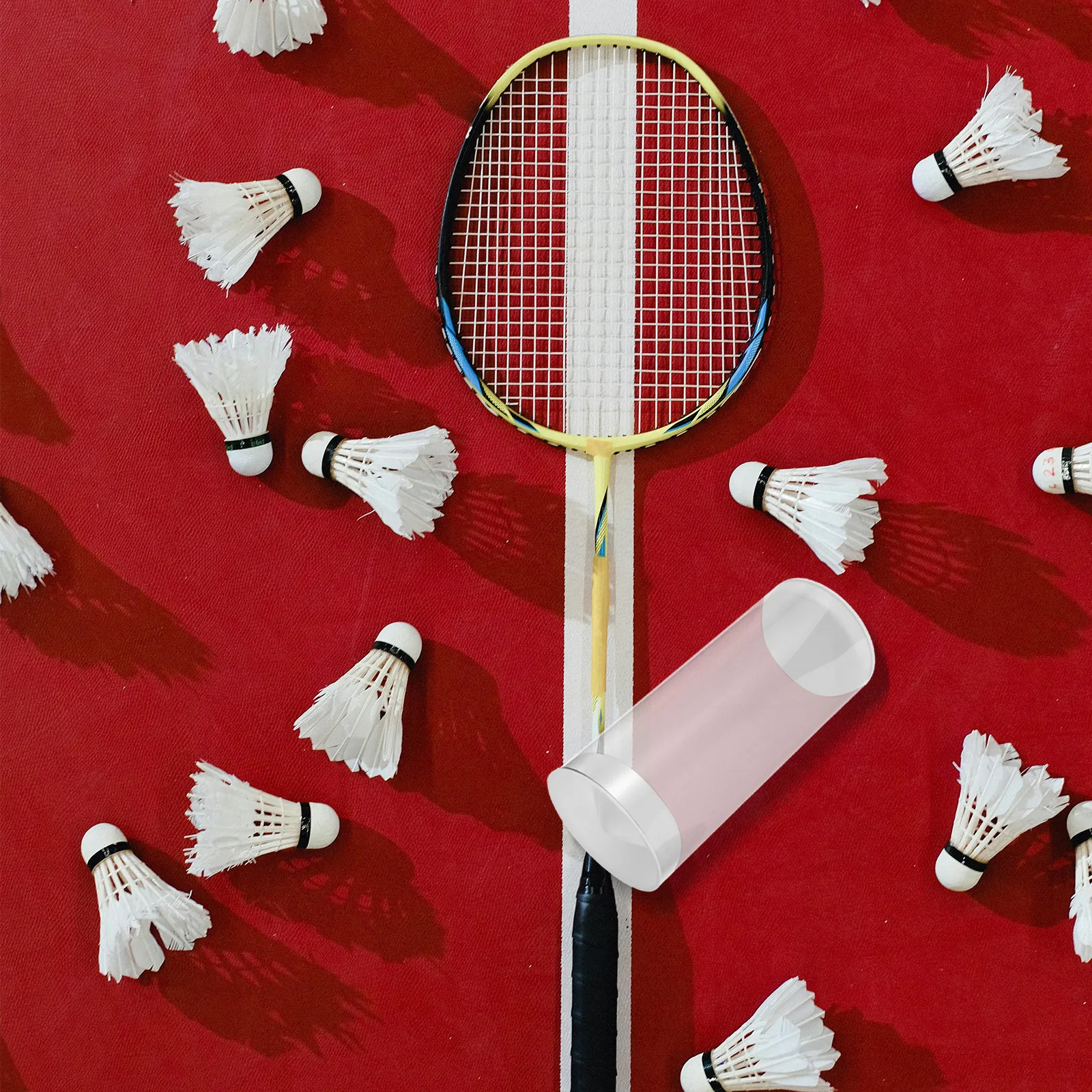 

Прозрачный тубус для хранения воланов, портативный органайзер для бадминтона, цилиндрический контейнер с крышкой для спортзала, улицы, путешествий, защита от пыли и влаги