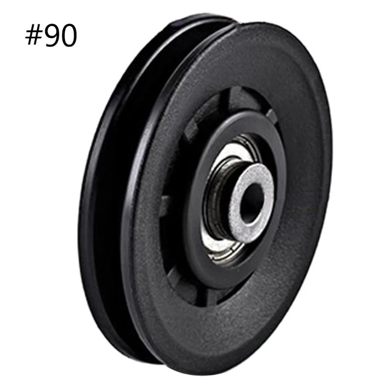 Nylon Bearing Pulley Wheel, Round Black Wheel Cable Gym Fitness Equipment Parts