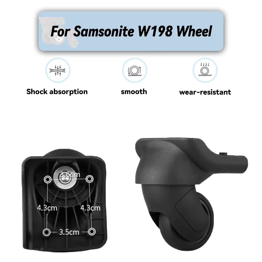 

For Samsonite W198 Universal Wheel Replacement Suitcase Rotating Smooth Silent Shock Absorbing Wheel Accessories Wheels Casters