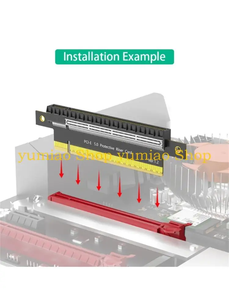 

587B PCIE X16 5.0 Rising Card PCIExpress 16X Graphics Steering Card for GPU Placement and Optimized Airflows in Gaming Setups