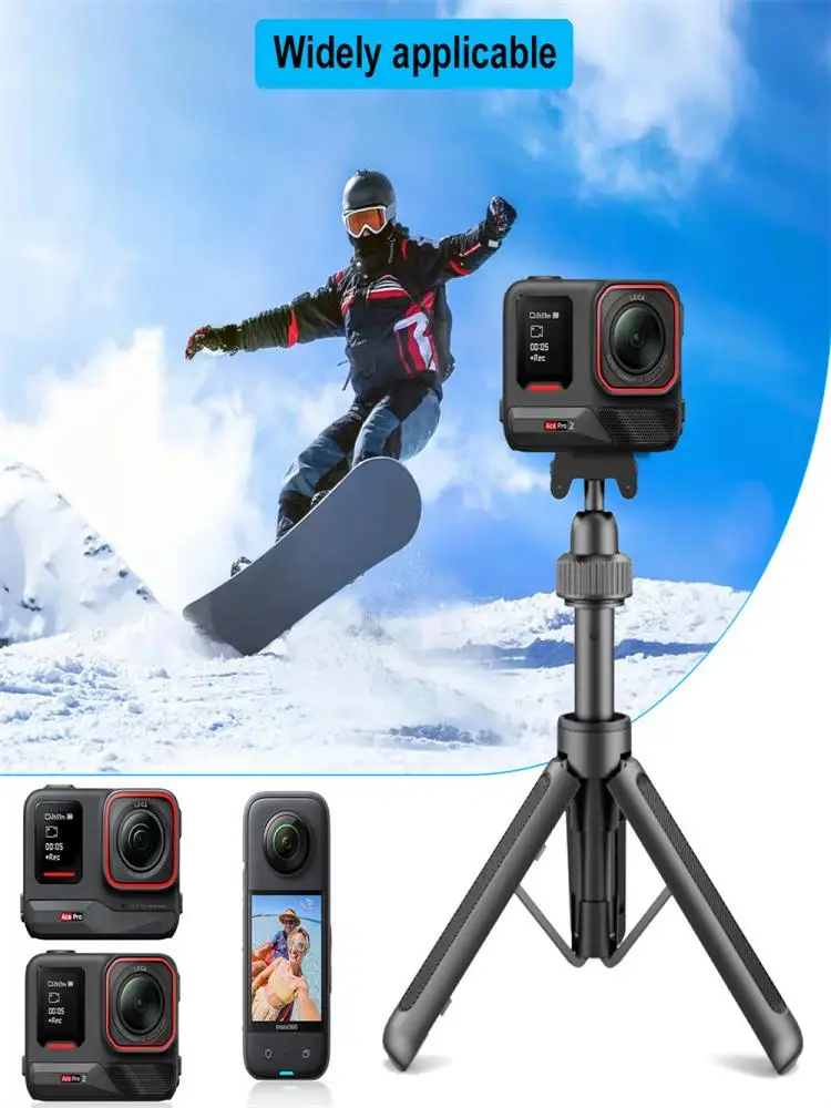 Magnetyczny statyw z szybkozłączką do Insta360 ACE PRO/ACE/X4/X5, teleskopowy kijek do selfie, 5-segmentowy statyw z głowicą kulową 360 do kamer sportowych — zdjęcie produktu 7