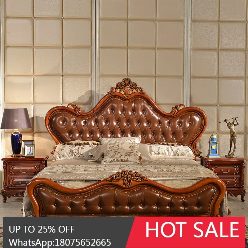 

MJY American Style Solid Wood Backrest Luxury Furniture High Box Storage Bed