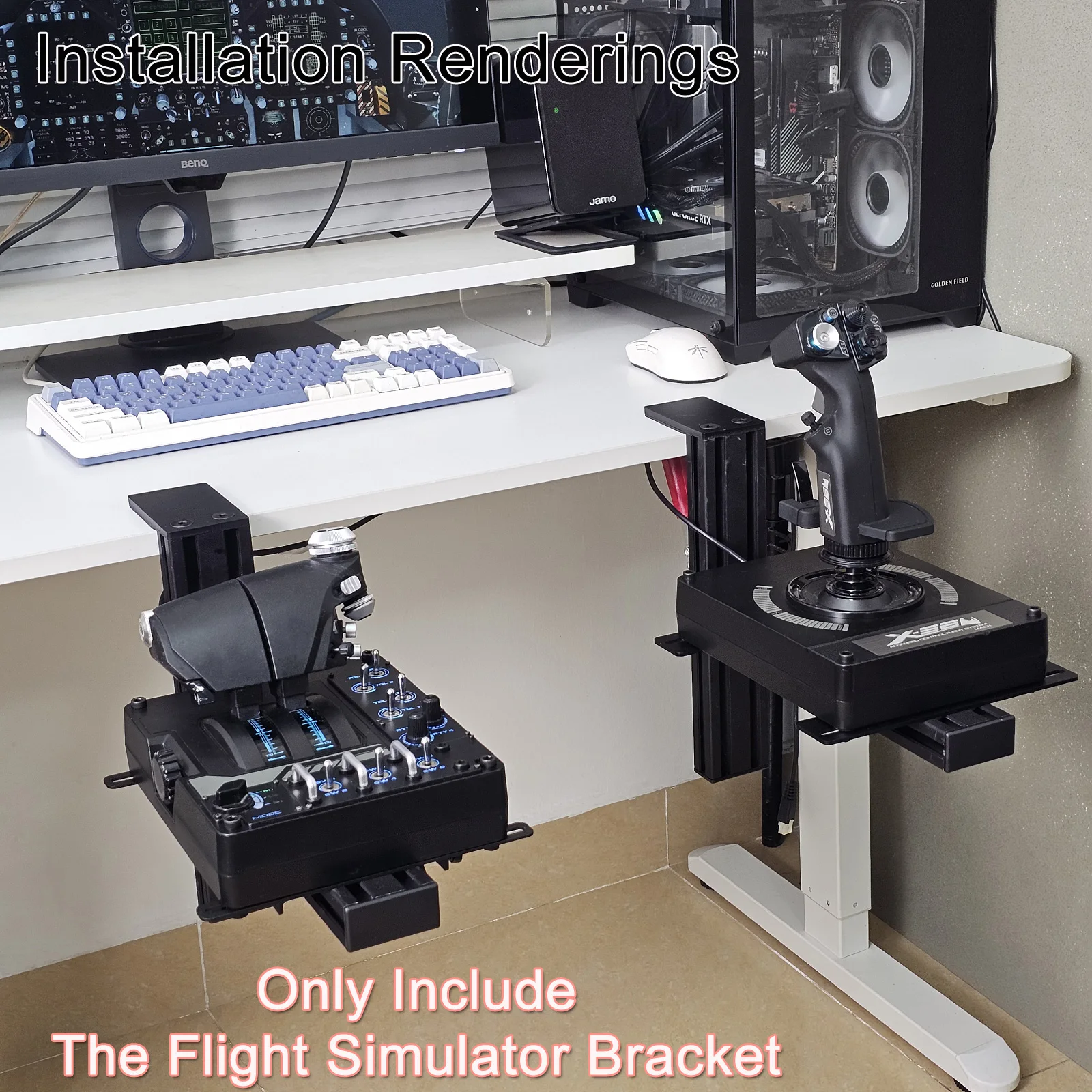 Flugsimulator Joystick THROTTLE STICK Desktop-Montagehalterung für Logitech X56 X55 X52 Thrustmaster T16000M TCA VKB WINWING – Detail 16