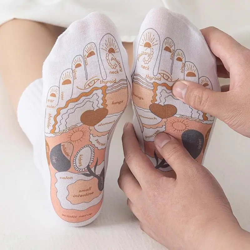 Reflexology Socks Foot Massage Socks 2 Toe Split Acupressure  Physiotherapy Foot Point Tool Socks Health Care Accessories