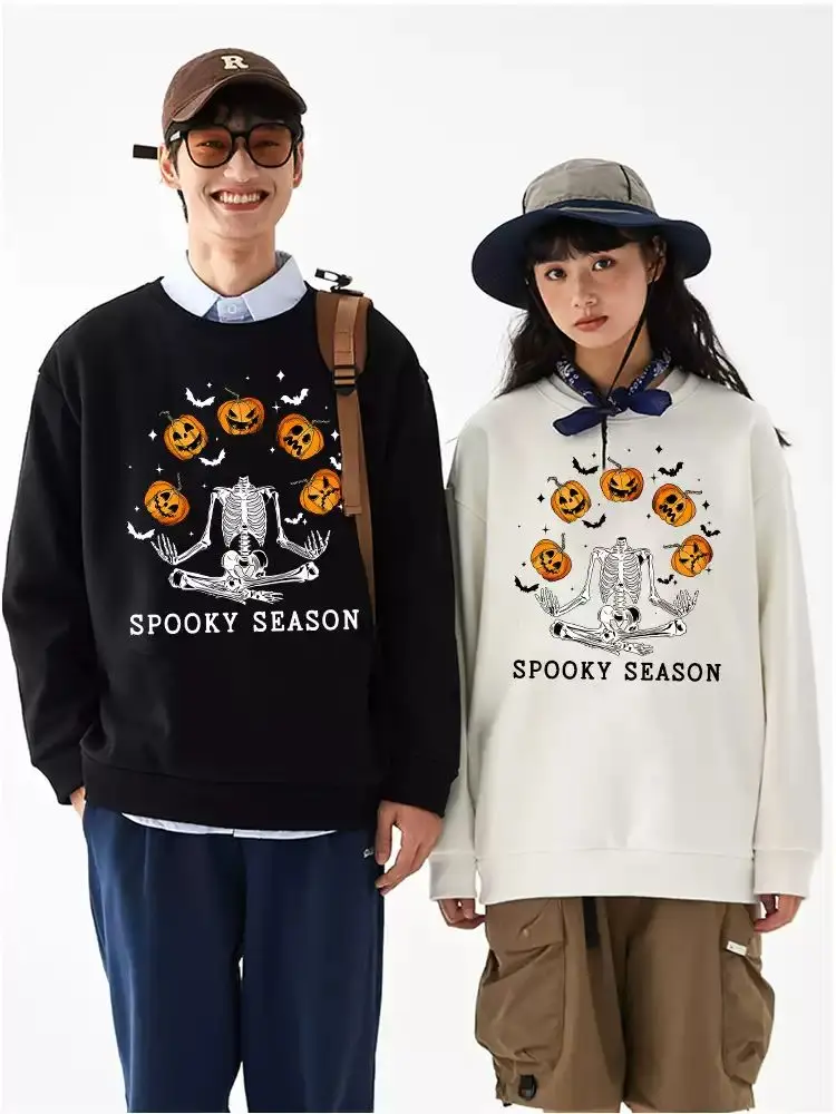 

American-style Funny Halloween Hooded Sweatshirts for Men and Women, Autumn and Winter Adult Fleece Jackets
