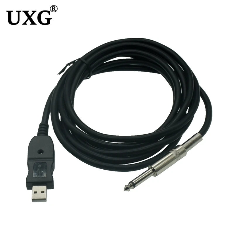 1pcs 10FT 3M Guitar Bass 1/4'' USB Male TO 6.3mm 6.35mm 6.5mm Plug Male Jack Link Connection Instrument Cable new