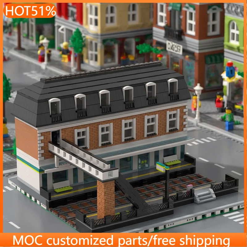 

5344 детали Модульный конструктор «Железнодорожная станция» MOC, настраиваемый, популярный технологичный дизайн, DIY, игрушка для мальчиков, подарок на день рождения