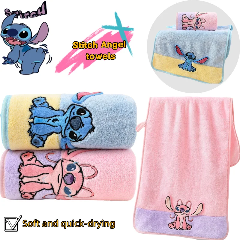 

Disney Stitch Angel Towel Creative High Value DIY Cartoon Cute Thickened Water Absorbent Quick Dry Soft Skin-Friendly Face Towel