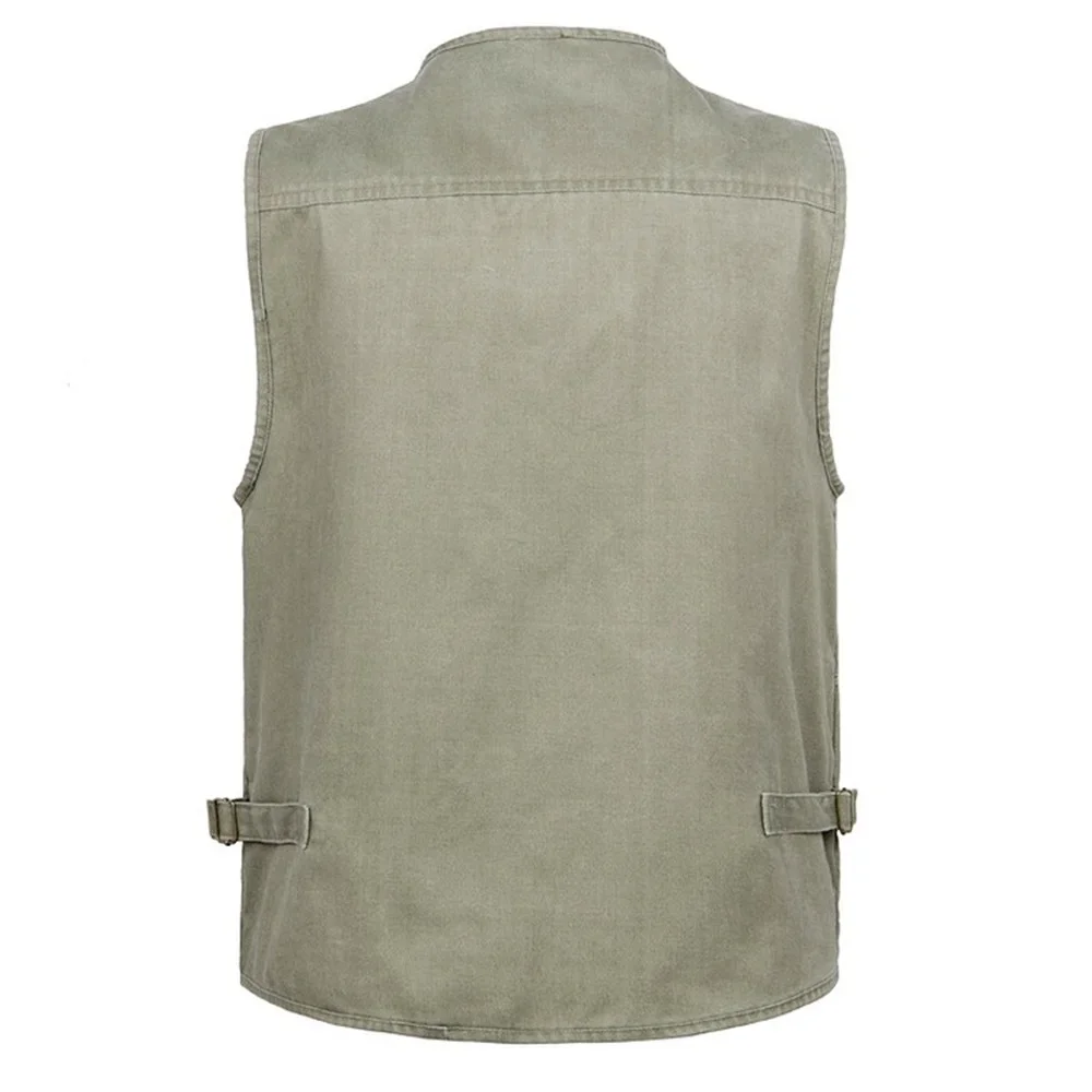 Men's Sleeveless Vest with 16 Pockets, Cotton, Casual Summer, Multi Pocket Waistcoat