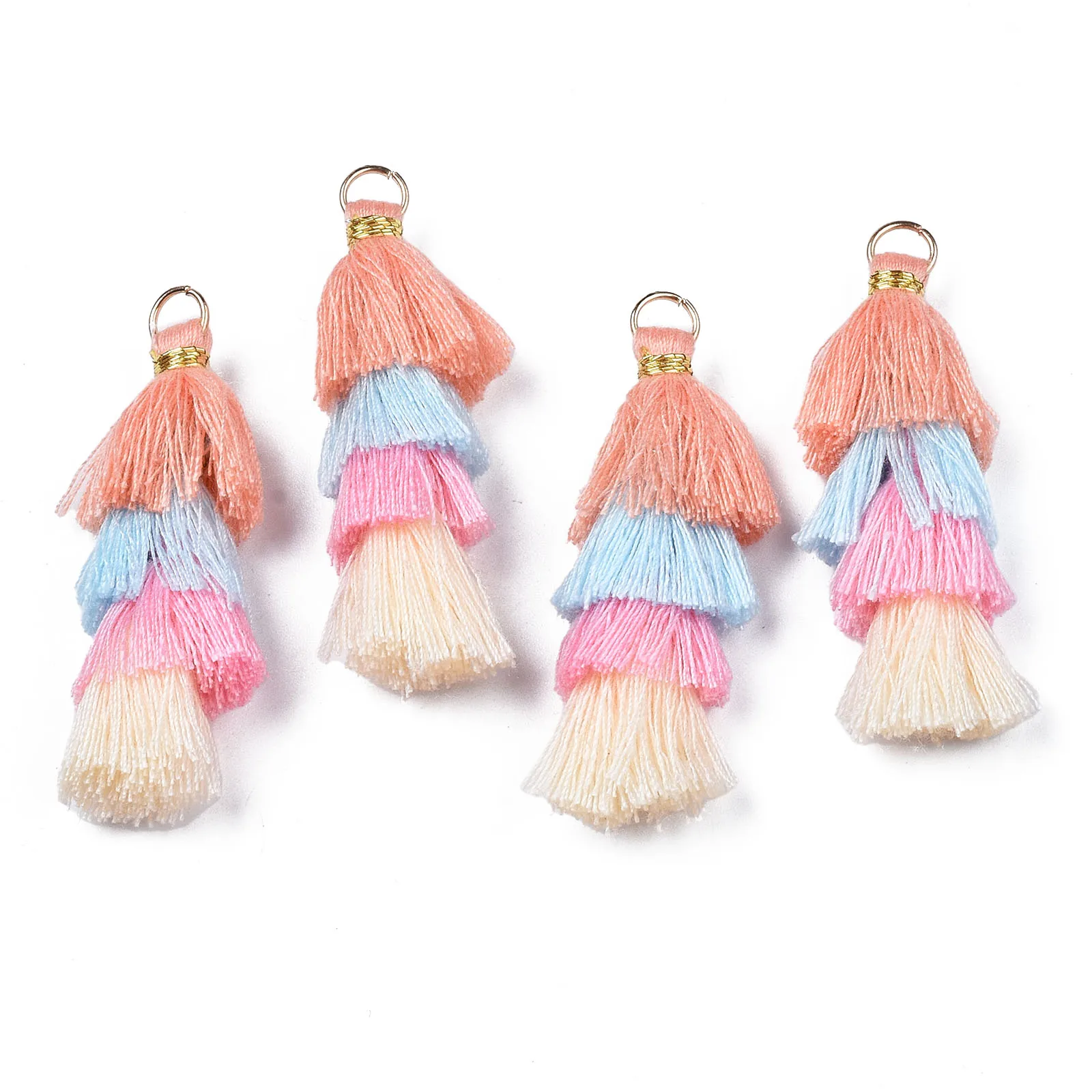 100Pcs Cotton Thread Tassel Pendant Decorations Fringe Trim Craft Tassels Sewing Accessories for Earring Keychain Jewelry Making