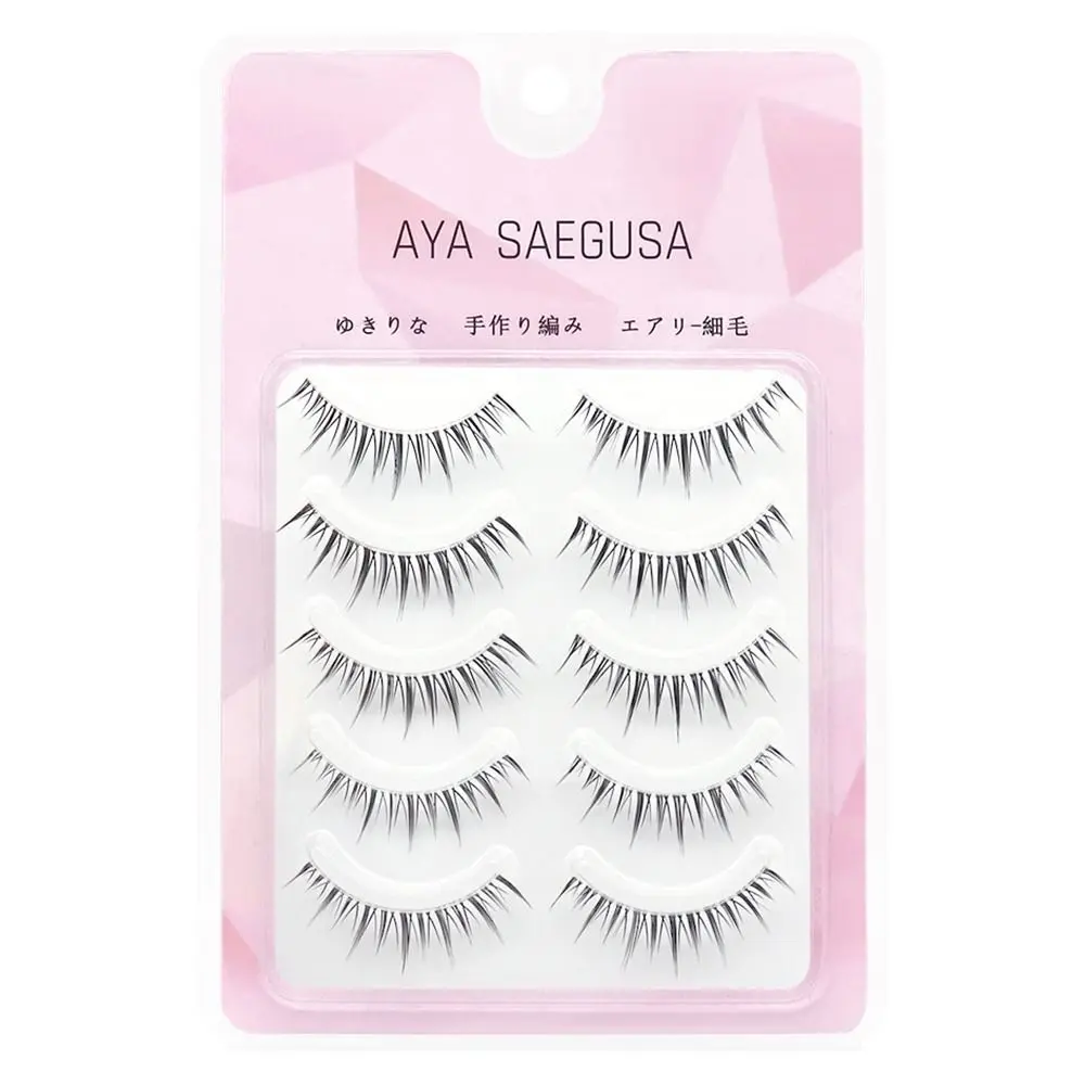 5 ดูธรรมชาติขนตาปลอมอะนิเมะเกาหลีญี่ปุ่น Spiky Fairy Lashes Wispy Faux Mink Lashes