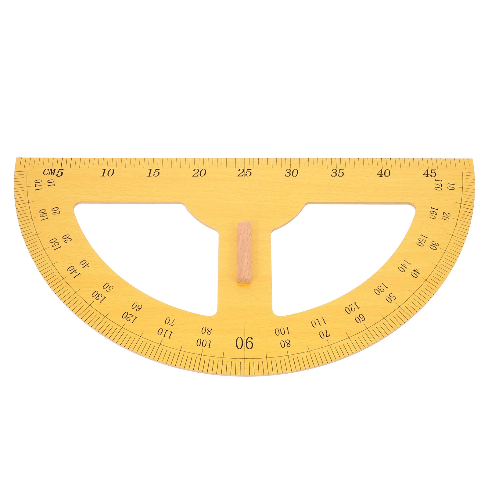 Large Wooden Handheld Protractor 180 Degree Angle Measuring Tool for Math Teaching Drawing Education Protractor for Teacher