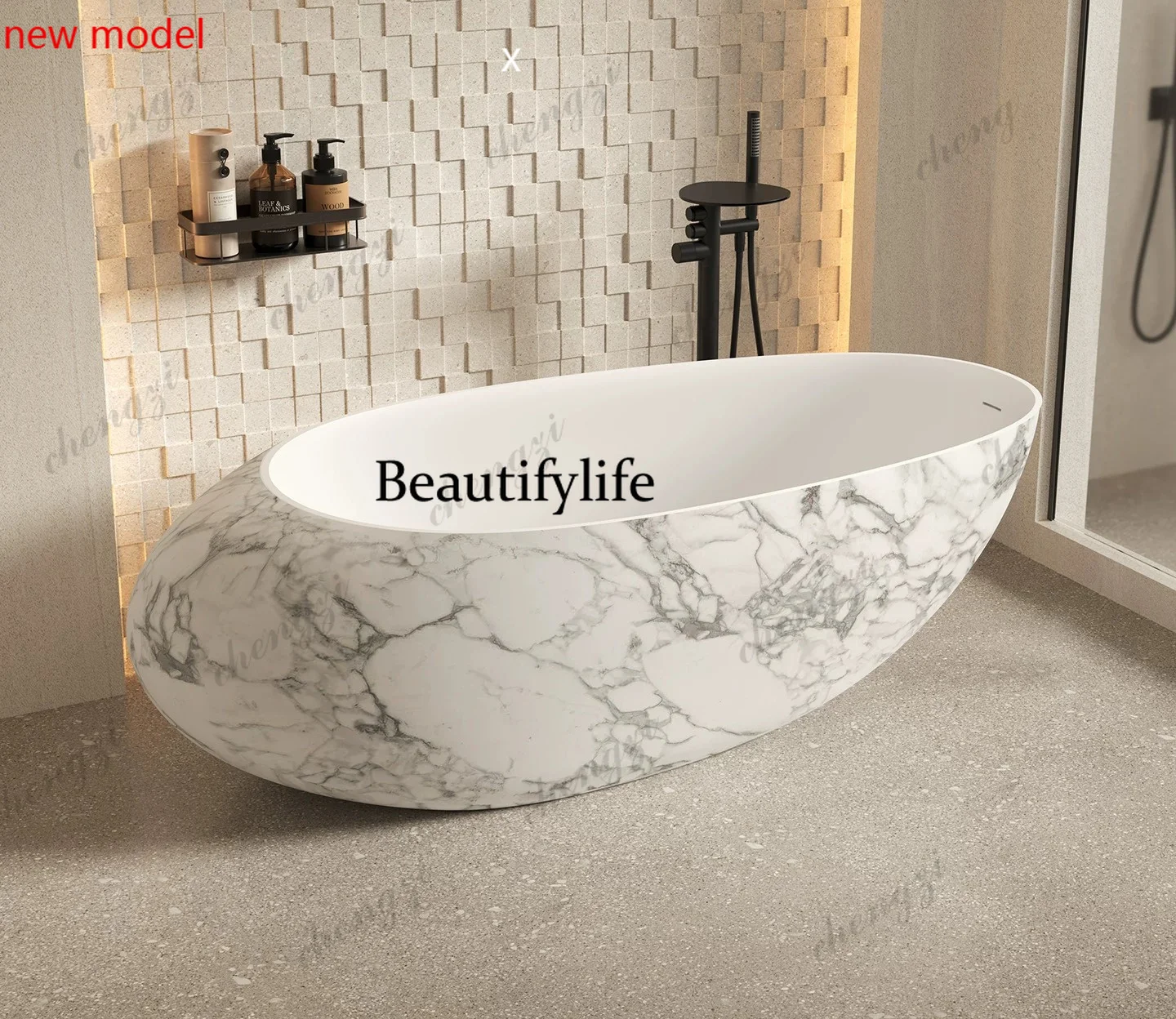 DD182Marble pattern independent bathtub, deep bubble hotel family couple double, bathtub