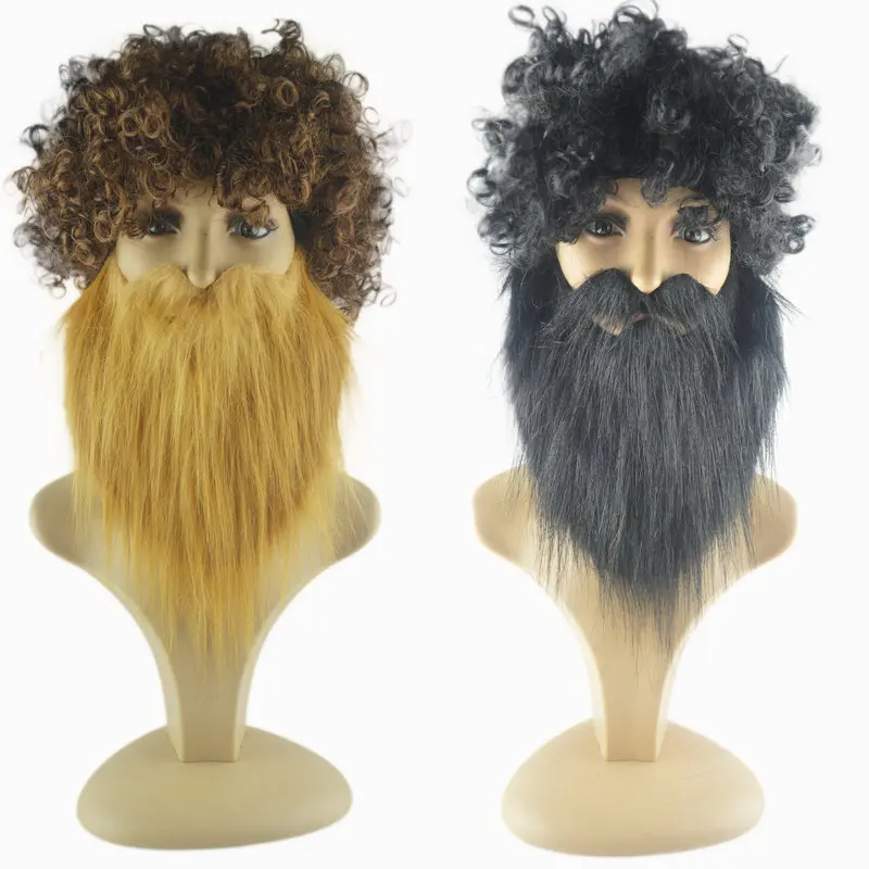 

Men's Fake Beard Wig 2-piece Set Prom Party Props