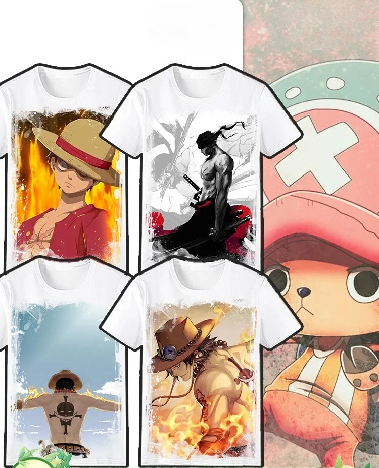 

ONE PIECE Joint Short-sleeved T-shirt for Men and Women in Summer Sauron Ace Luffy Animation Clothes Cartoon