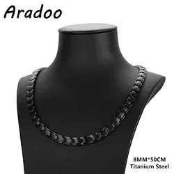 Classic Minimalist Track Design Titanium Steel Magnetic Necklace Collar