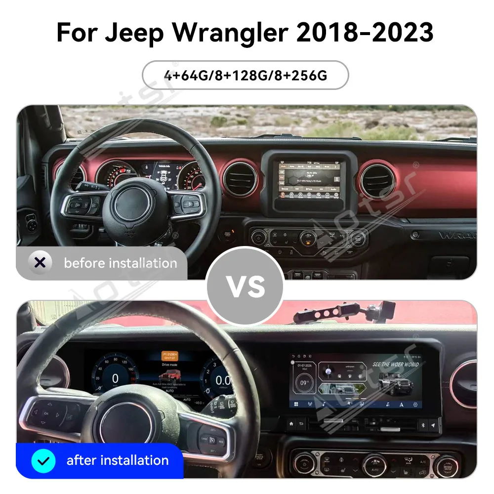 2026 Upgrade Android 15 For Jeep Wrangler 2018-2023 Touch Car Screen Navigation Carplay Car Radio Car GPS Navigation Head Unit