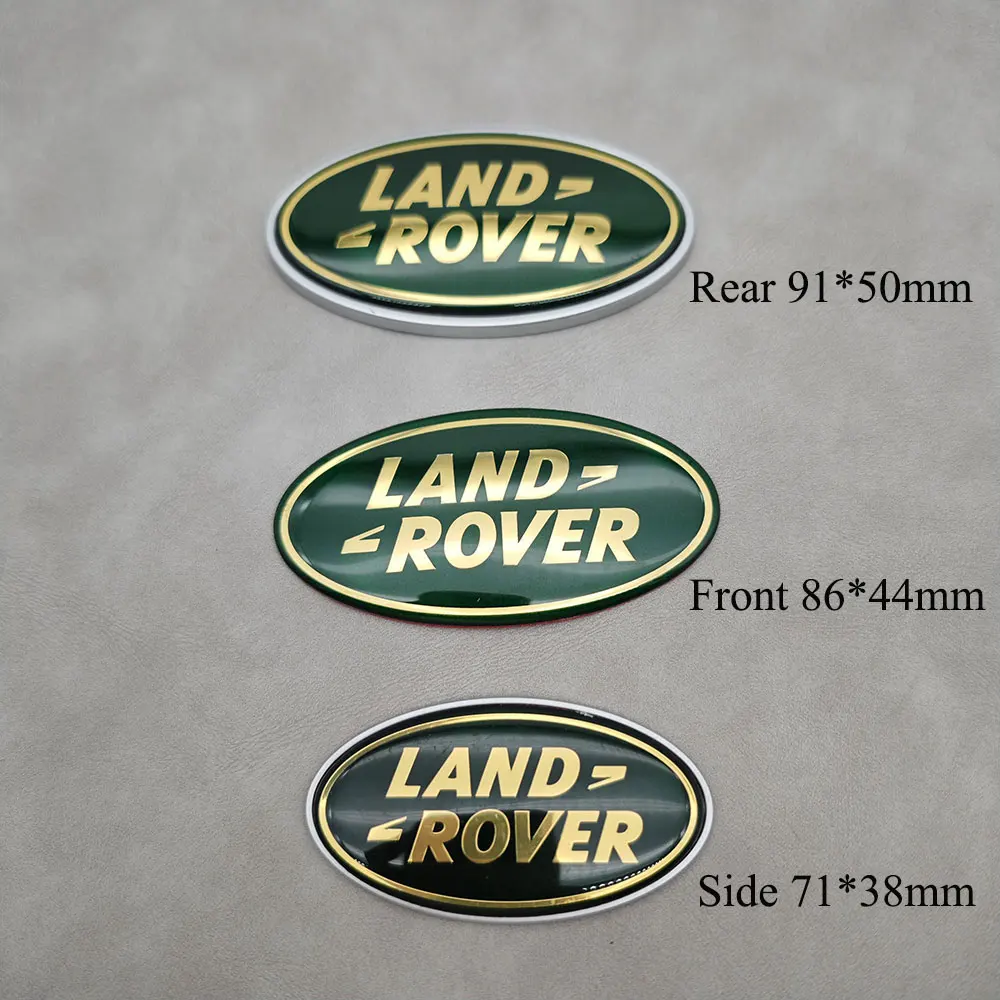 3pcs Aluminium Logo Land Rover Emblem Car Front Sticker Rear Trunk Fender Badge For Land Rover Freelander Discovery Defender