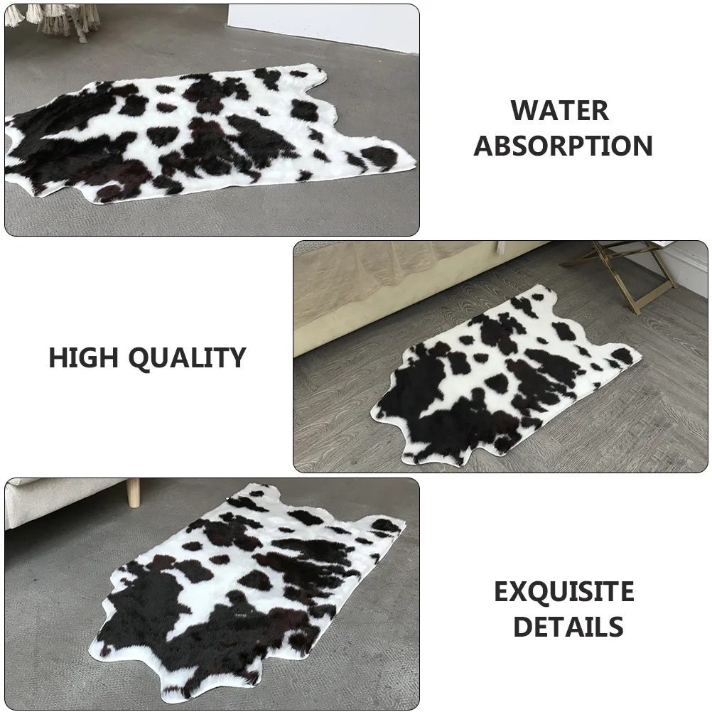 

1Pcs Cow Pattern Anti Skid Floor Mat Black White Absorbent Non Slip Bathroom Bedroom Kitchen Rug Cartoon Design