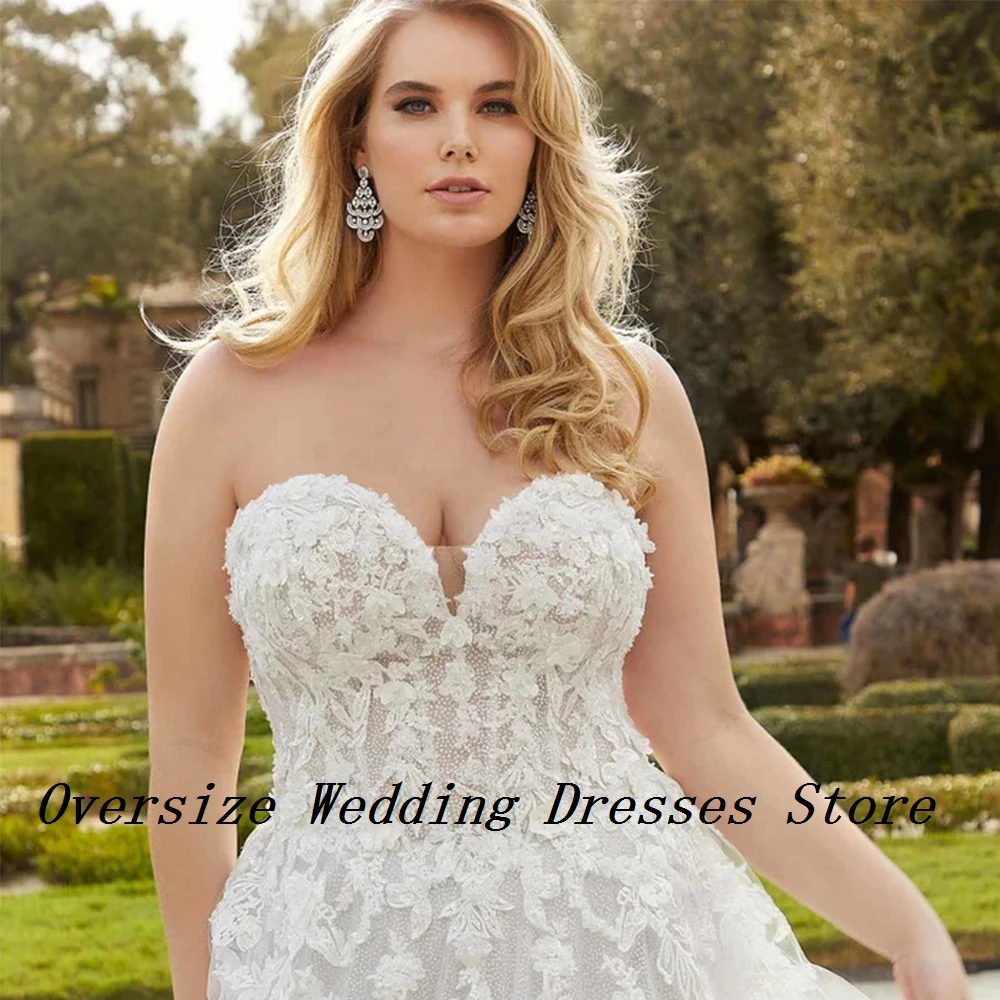 Affascinanti abiti da sposa senza spalline con pizzo Plus Size abiti da sposa per le donne nuova estate 2024 nuova linea avorio Vestido De Novia