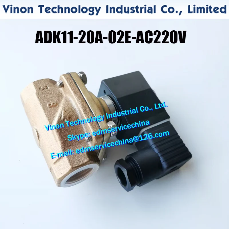 ADK11-20A-02E-AC220V EDM Solenoid Valve, AIR 1MPa, WATER 1, LT. OIL 0.6, B.ORIFICE 23, Pipe 20 (RC3/4) ADK11-20A 02E VALVE