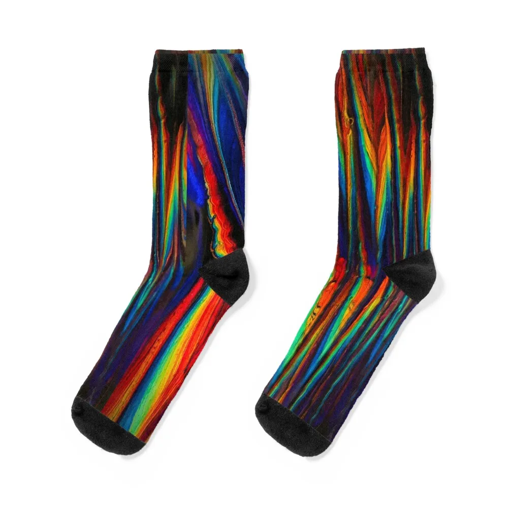 

Goth Rainbow Zig Zag Socks colored Thermal man winter Rugby anti slip football Boy Child Socks Women's