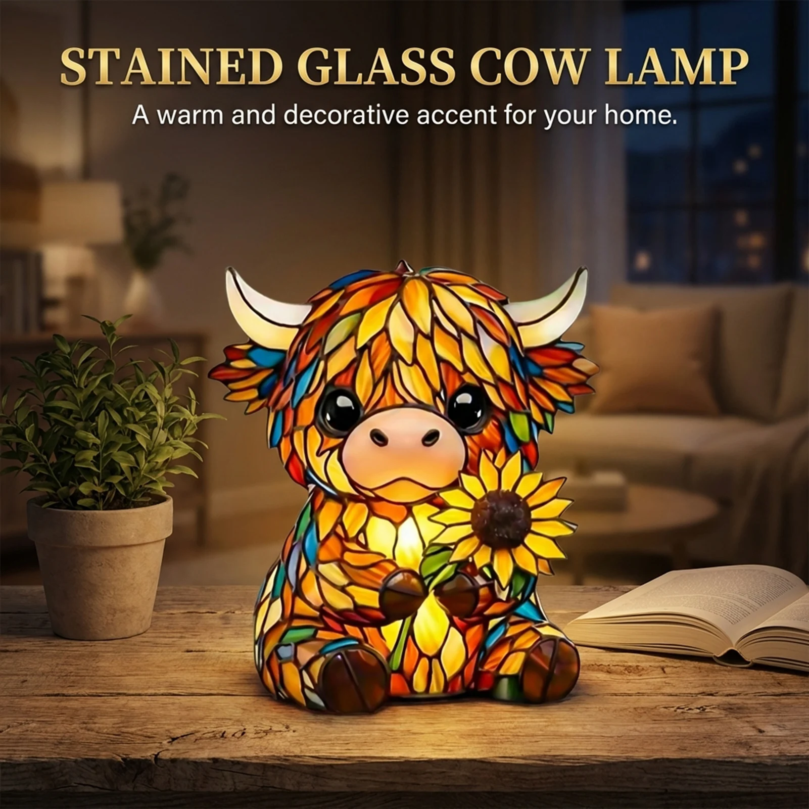 

3D Highland-Cow Night Light Home Decor with Soft Illumination for Bedroom Living Room