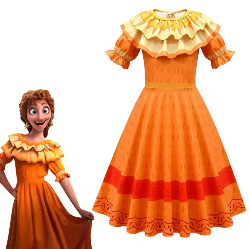 

Encanto adult women kids girls Pepa madegal dress costume mir's aunt cosplay dress summer Halloween costumes with bag
