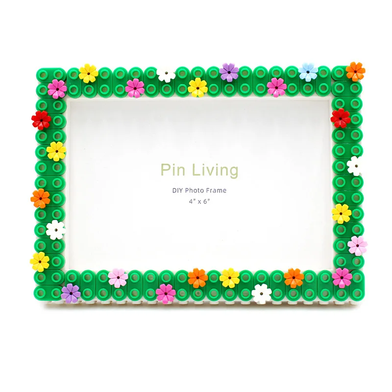 

Diy Green Small Flower Picture Frame 6 "7" Building Blocks Combination Picture Frame Table Photo Wall Photo Holder Birthday Gift