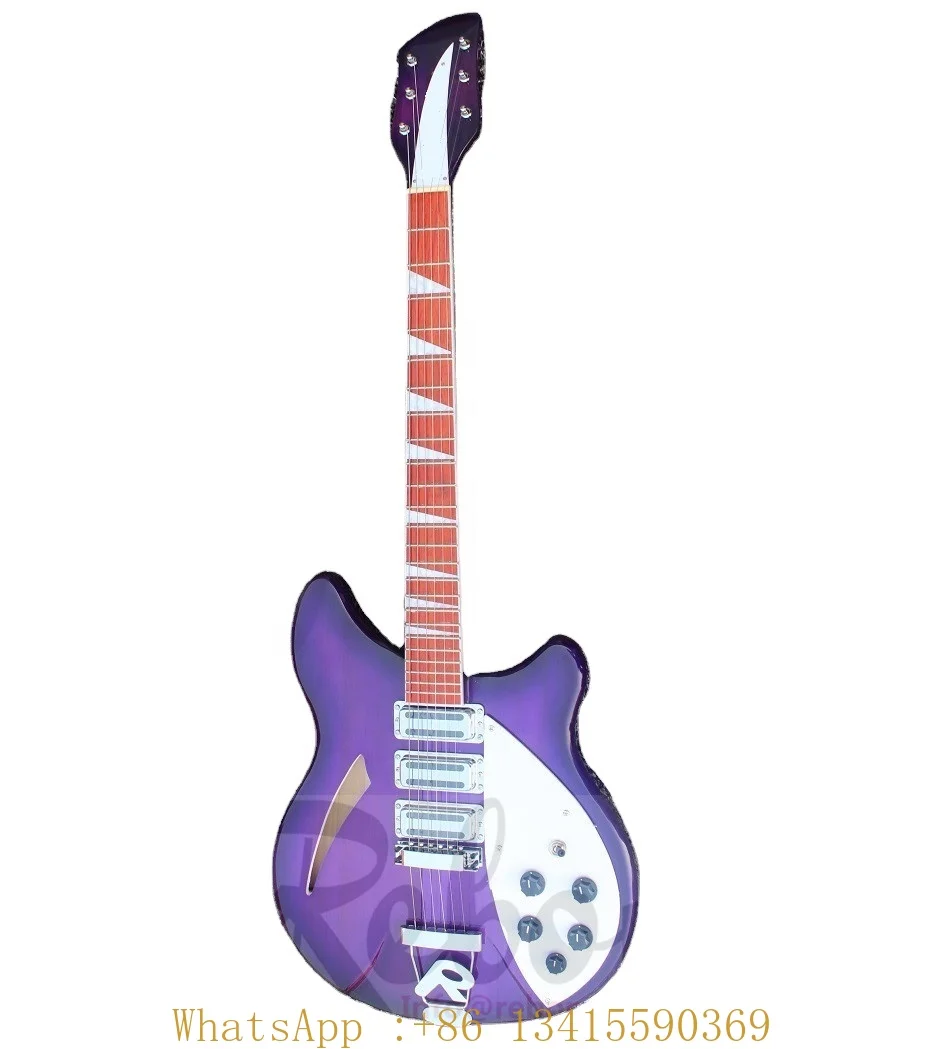 

6 String Ricken Electric Guitar in Purple Sunburst Colour