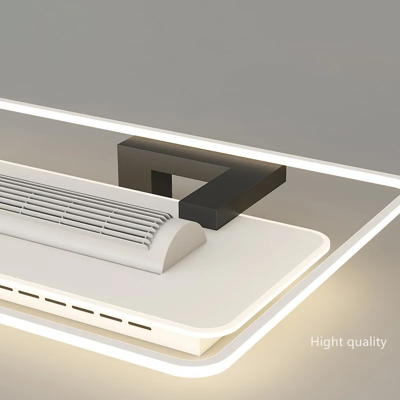 Moderner intelligenter LED-Deckenventilator mit Licht, Schlafzimmer, Wohnzimmer, Dekoration, Heimfernbedienung, unsichtbarer blattloser Ventilator,