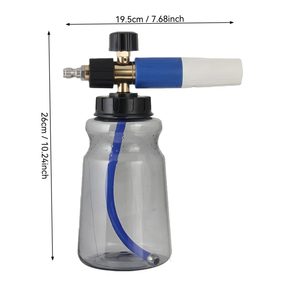 Adjustable Angle Uniform Output Foam Cannon Blue-White Rod Gray Waist Design Professional Auto Detailing Accessory