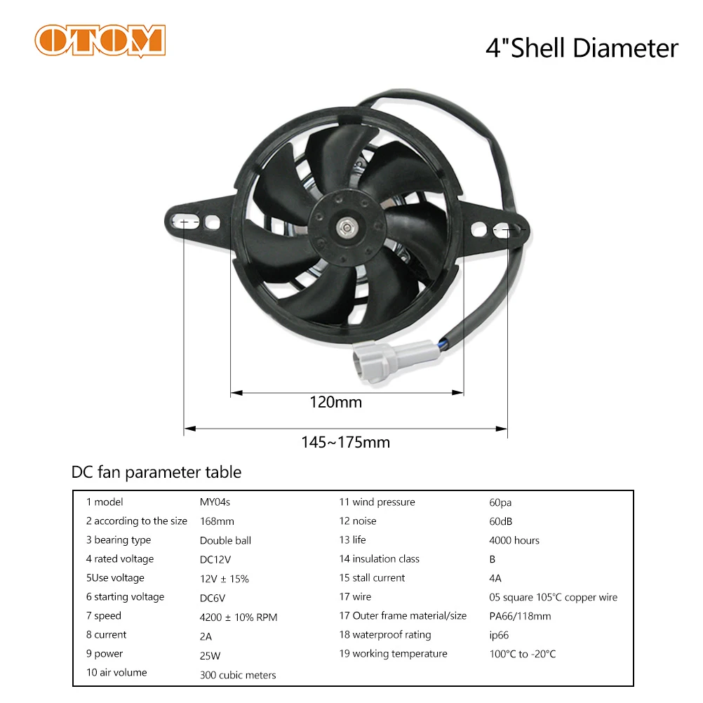 Engine Parts Motorcycle Accessories Radiator Fan Cooling Fans Dirt Bike 50-250cc Oil Cooler ATV Motocross 12V Enduro Electro Fan