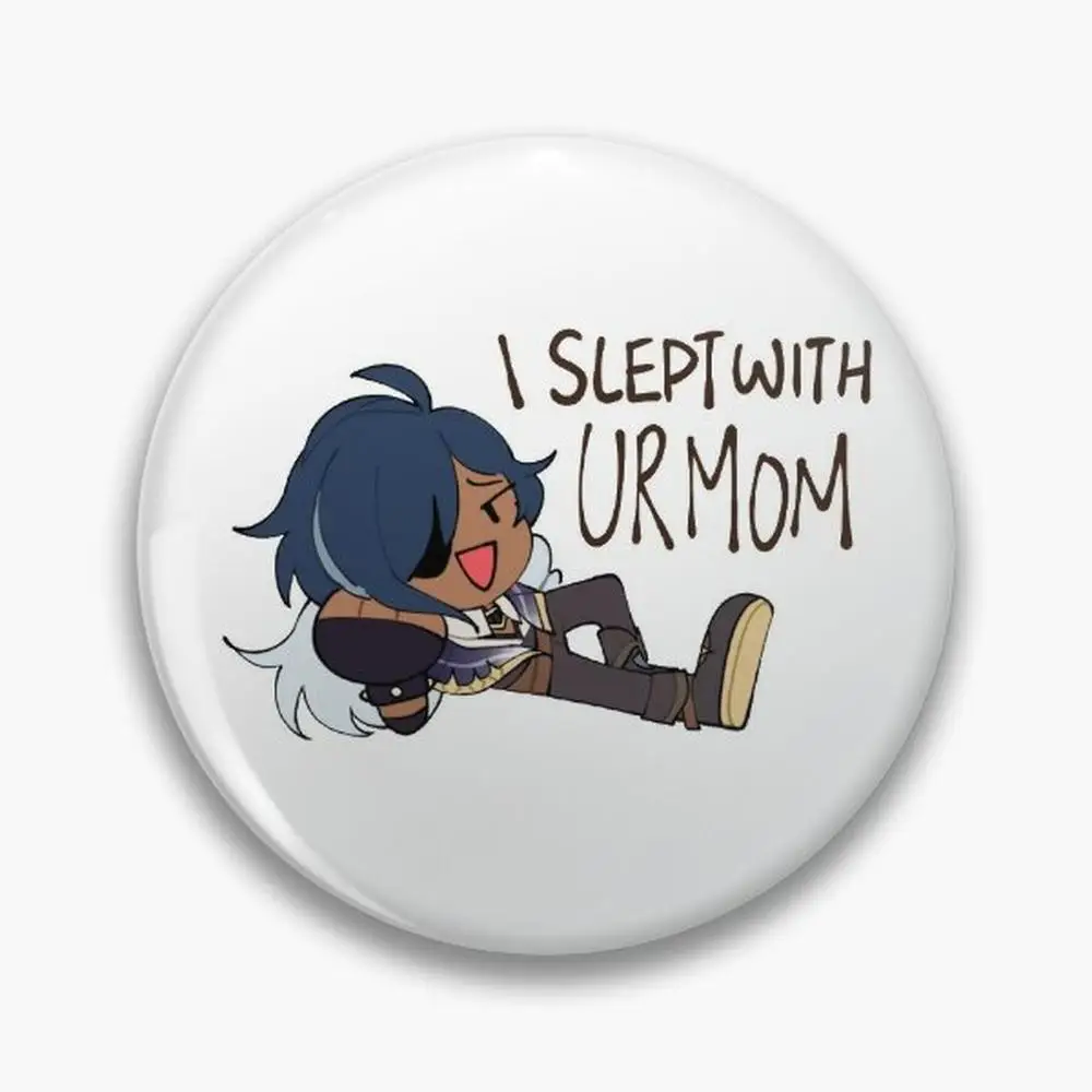 كايا جينشين تأثير ميمي دبوس زر ، ملصق طباعة ميمي ، دبوس زر ، دبابيس ، ملحق المجوهرات ، شارات طية صدر الموضة