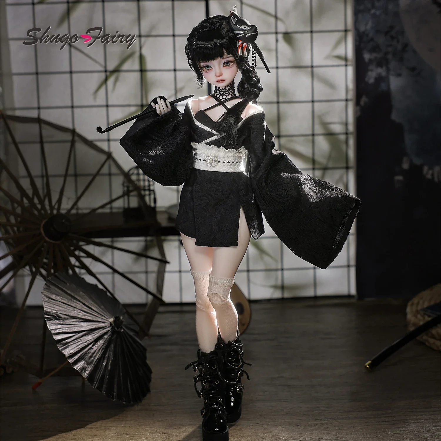 Kikyou E 1/4 BJD Warrior Princess - ياكوزا مافيا ستايل وافوكو ياباني وصدر كبير مجموعة كاملة مع أسلحة | Shugafairy Y2K #5