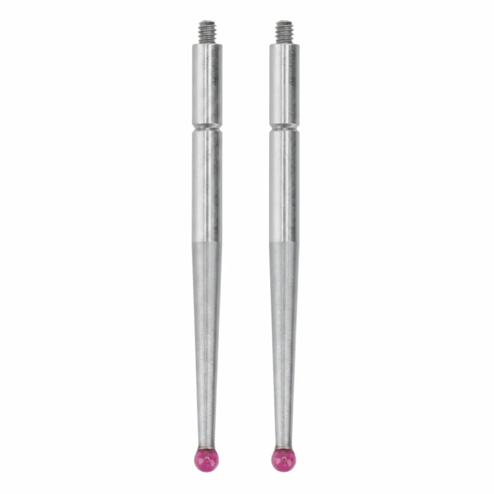 2pcs Stainless steel Dial Gauge Needle 2mm Diameter M1.6x0.35 Thread Indicator Probe Ruby Ball Tip Silver Measuring Insert