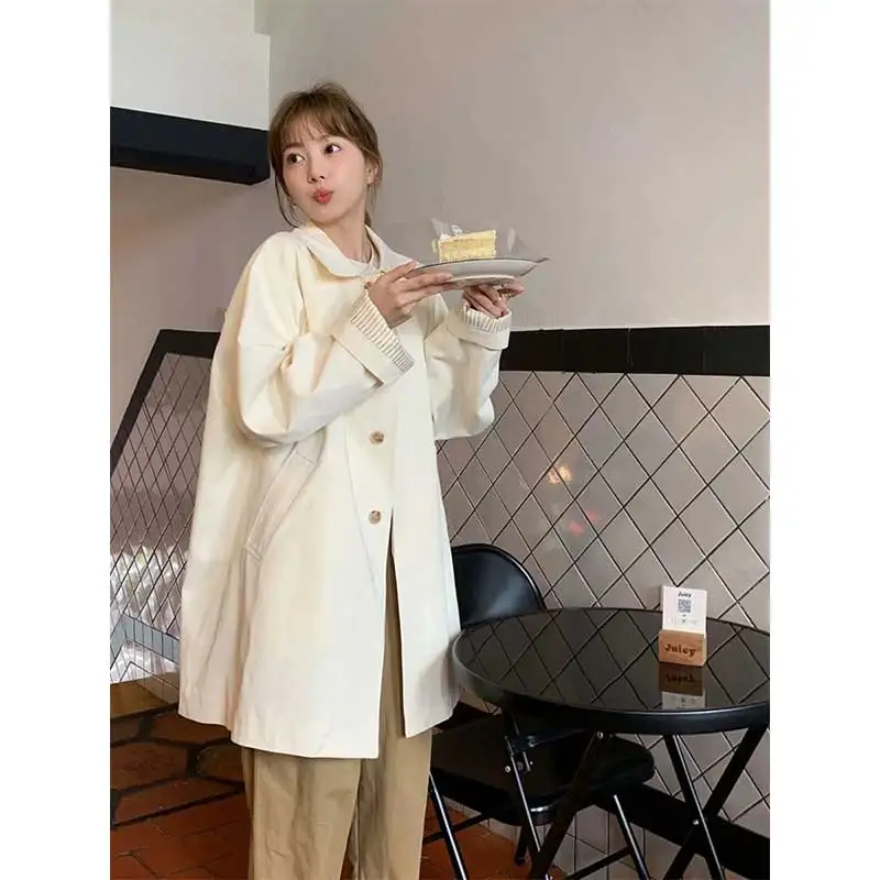 ملابس النساء الخريف زر الموضة بلون سترة الإناث كل مباراة المألوف جيب تظهر رقيقة سترة واقية سترة #3