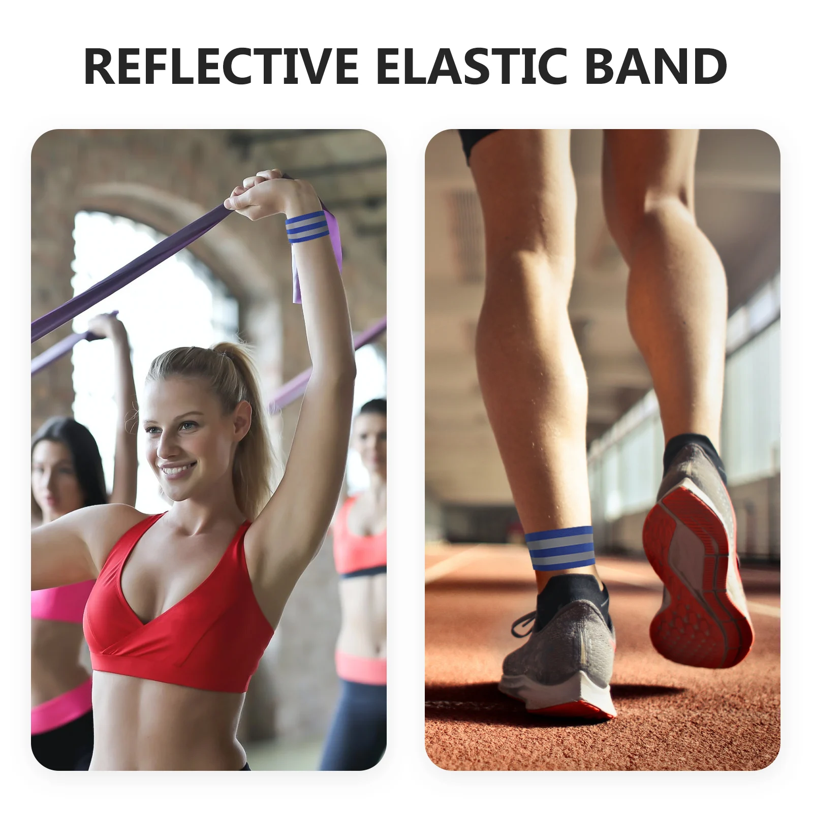 

Blue Reflective Elastic Band Lightweight Adjustable Safety Strap for Arms Legs Bikes Dogs High Visibility Night Sports