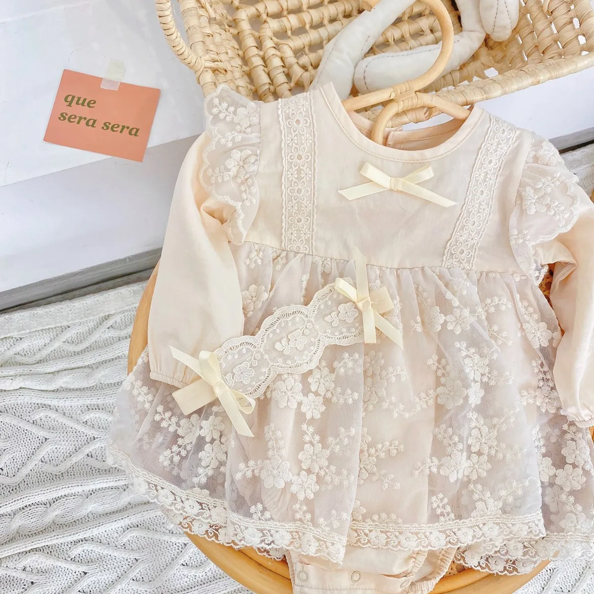 

0-3T Newborn Kid Baby Girls Princess Flower Romper Elegant Autumn Winter Clothes Long Sleeve Lace Romper Cute Sweet Jumpsuit