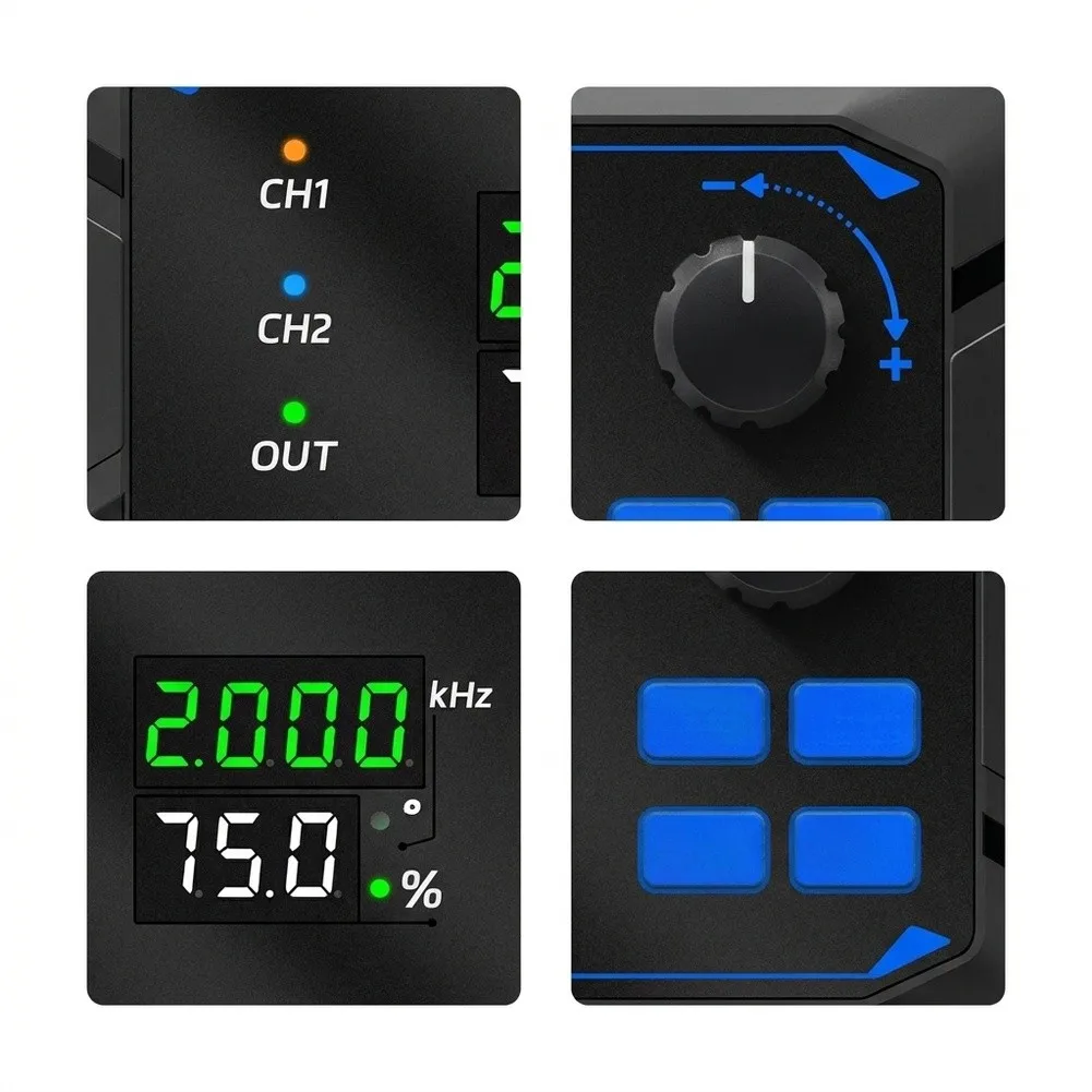 PWM150 Channel Signal Generator for Electronics Development with Rotary Encoder and Tri Color Status LED PWM150