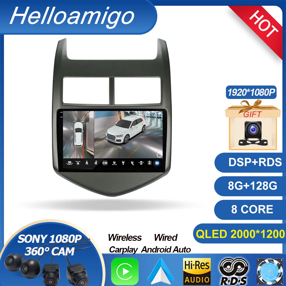 

For CHEVROLET Aveo Sonic 2011-2015 Android 13 Car Multimedia Video Player Stereo Radio GPS Global Satellite Navigation