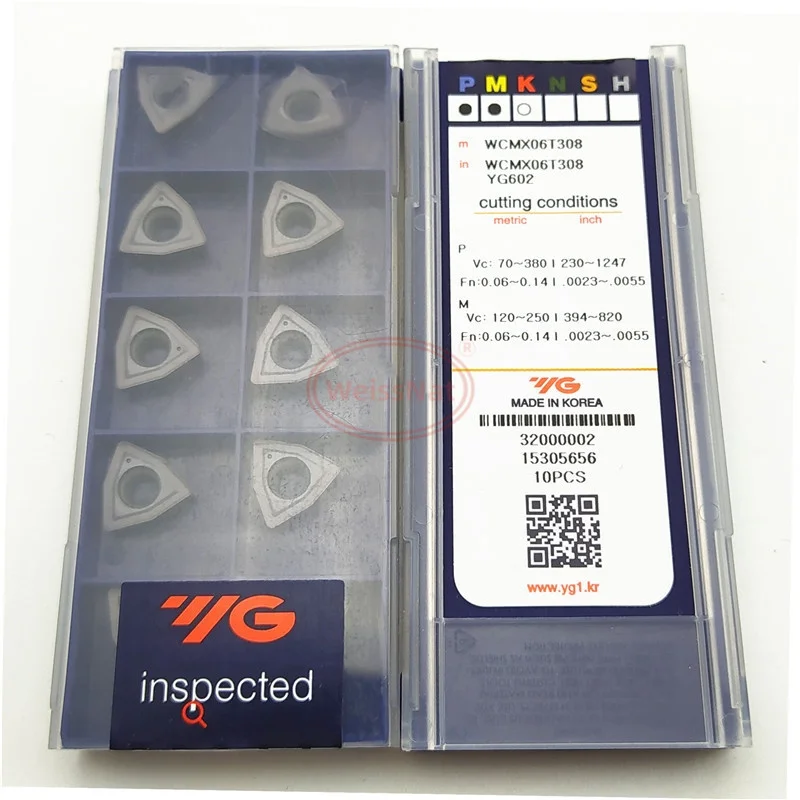 

YG-1 WCMX030208 WCMX06T308 WCMX080412 WCMX040208 WCMX050308 YG602 U Drill Carbide Insert WCMX Inserts