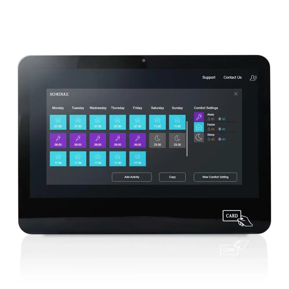 11.6 inch wall mount touch screen android industrial panel computer with rfid card reader