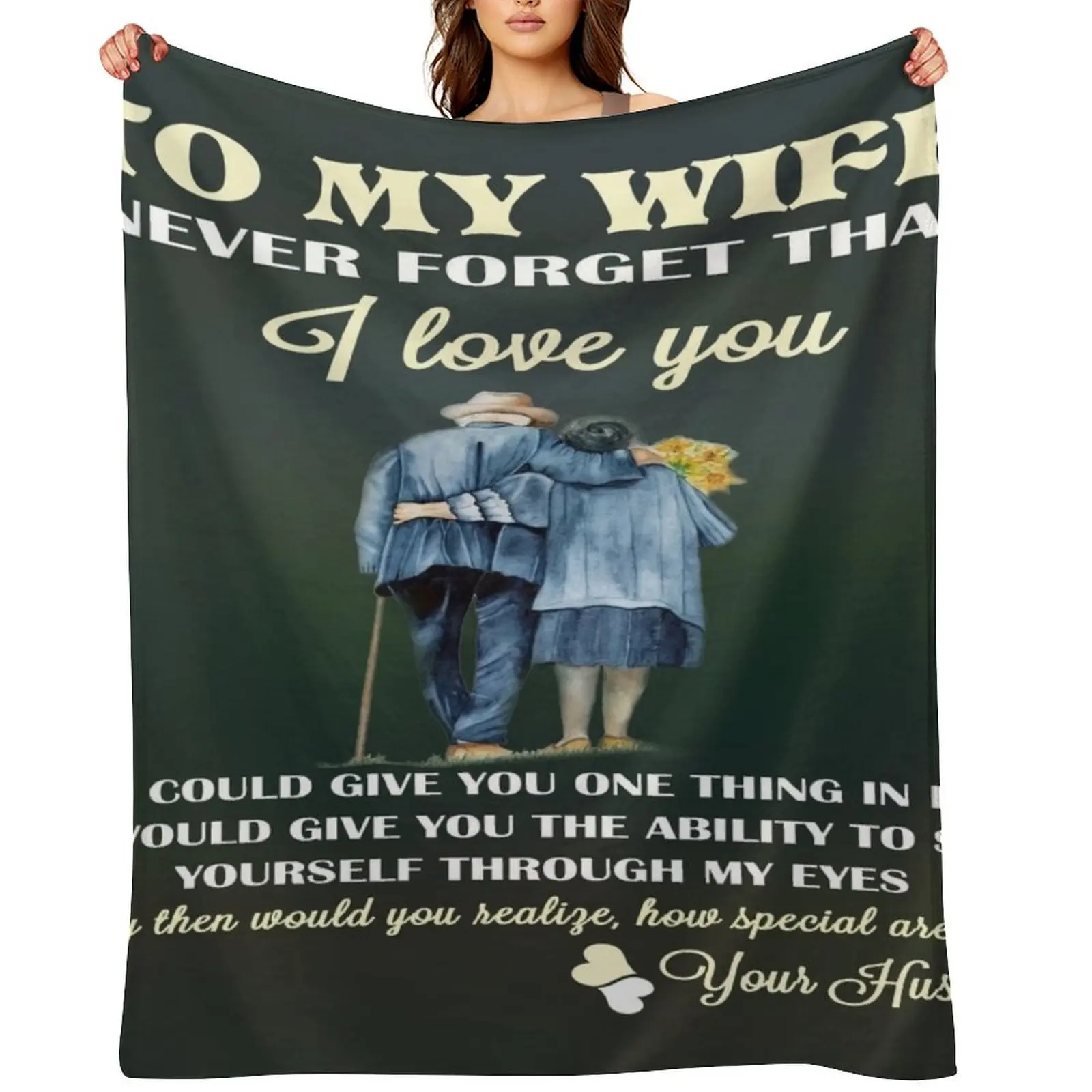 To My Wife Never forget that Throw Blanket Beautifuls Luxury Thicken Custom Sofa Quilt Blankets