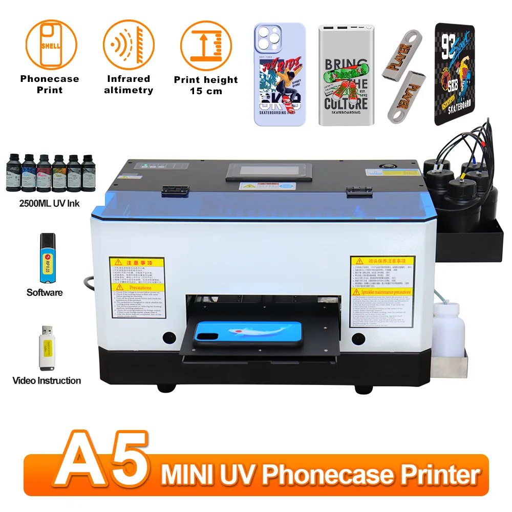 A5 UV Printer Impresora For Epson L805 printhead UV printer suitable For mobile phone shell wood acrylic A5 UV flatbed printer