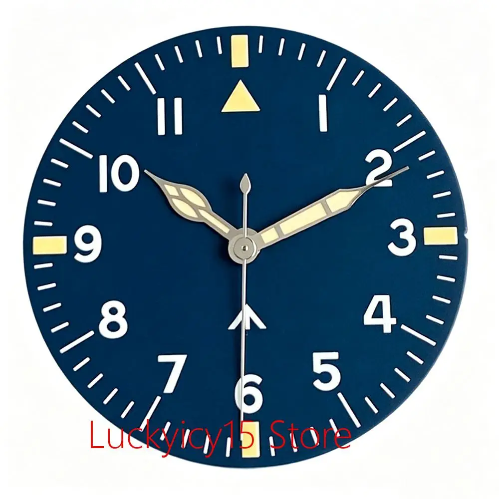 VH31 Pilot Watch Dial 33.5mm Black/blue Face Hands Suit for NH35 NH36 ETA 2824 PT5000 VH31 Movement Men Watch Parts Luminous